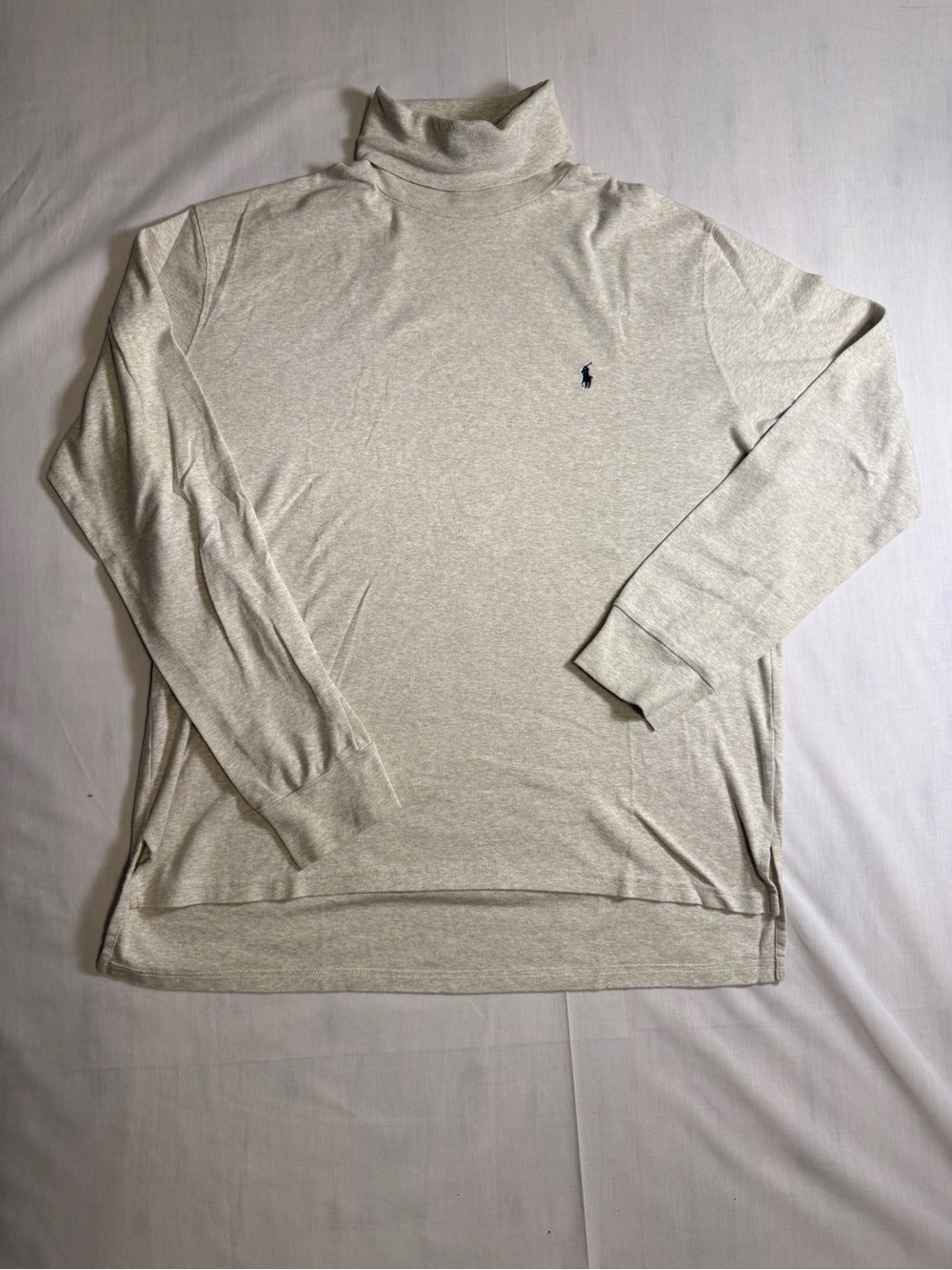 Vintage 90s Polo Ralph Lauren Turtleneck Shirt Mens XL Oatmeal Heather Mariana